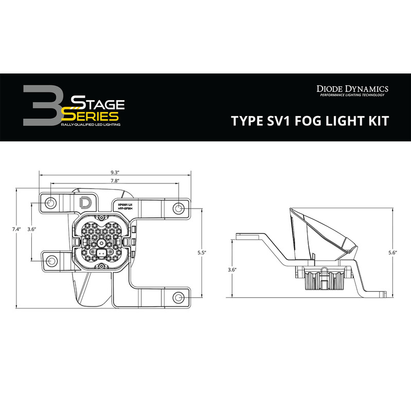  Diode Dynamics - SS3 Pro Type SV1 Kit ABL White SAE Fog